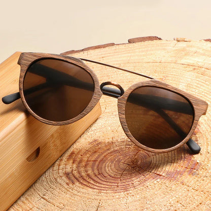 Vintage Acetate Wood Sunglasses For Men/Women High Quality Polarized Lens UV400 Classic Sun Glasses