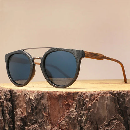 Vintage Acetate Wood Sunglasses For Men/Women High Quality Polarized Lens UV400 Classic Sun Glasses