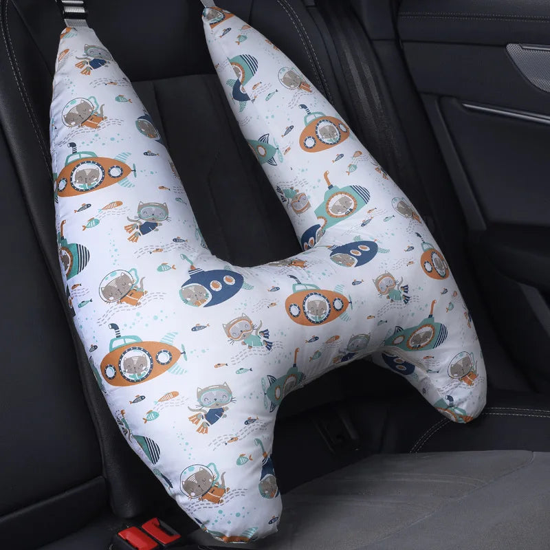 Cute Animal Pattern Kid Neck Head Support, U-Shape Children Travel Pillow Cushion for Car Seat, Safety Neck Pillow for Kids