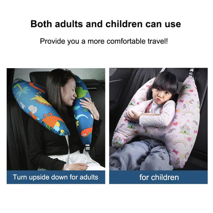 Cute Animal Pattern Kid Neck Head Support, U-Shape Children Travel Pillow Cushion for Car Seat, Safety Neck Pillow for Kids