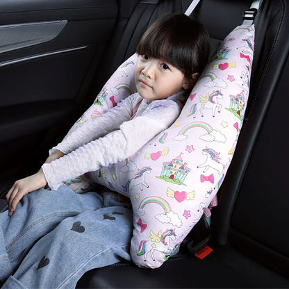 Cute Animal Pattern Kid Neck Head Support, U-Shape Children Travel Pillow Cushion for Car Seat, Safety Neck Pillow for Kids