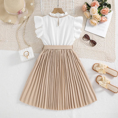 Petal Sleeve Tulle Dress