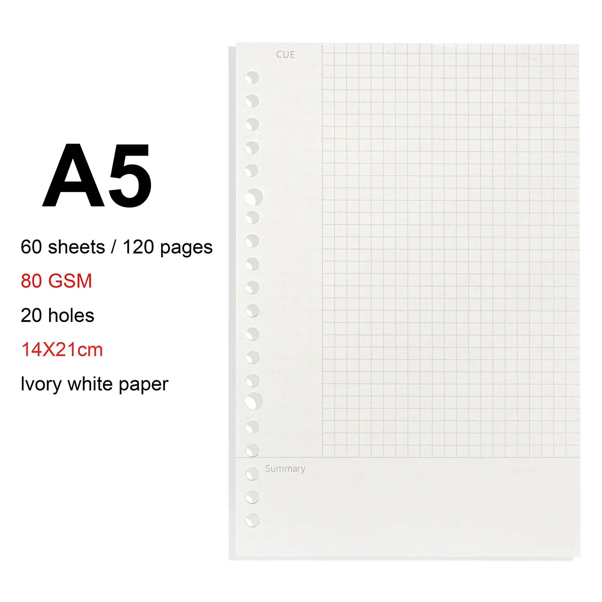 A4/B5/A5 Loose Leaf Refill Binder Notebook Blank/Line/Grid/Cornell Replacable Metal Ring Office&School Supplies Stationery