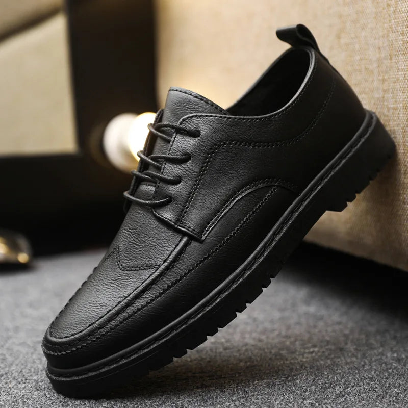 Men Leather Shoes Business Dress Shoes All-Match Casual Shoes Shock-Absorbing Footwear Wear-Resistant