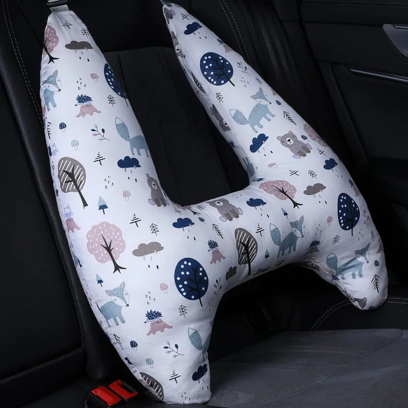 Cute Animal Pattern Kid Neck Head Support, U-Shape Children Travel Pillow Cushion for Car Seat, Safety Neck Pillow for Kids