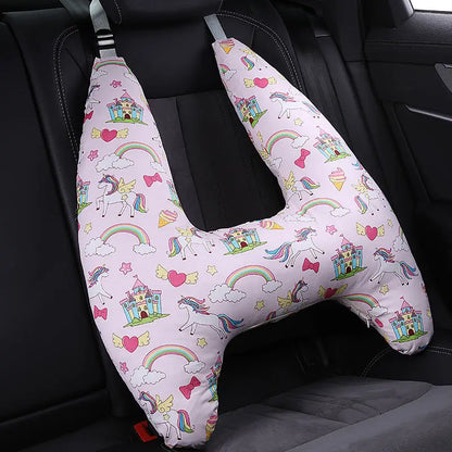 Cute Animal Pattern Kid Neck Head Support, U-Shape Children Travel Pillow Cushion for Car Seat, Safety Neck Pillow for Kids