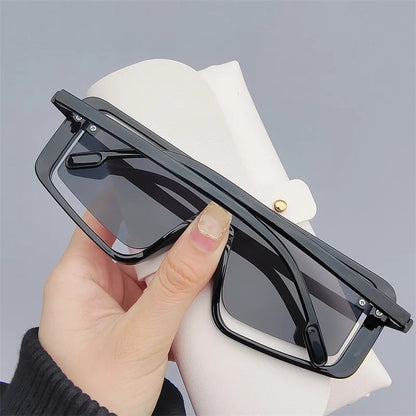 New Large Frame Joined Body Square Sunglasses Women's Brand Designer Fashion Sun Glasses Classic Men's Vintage Eyewear UV400