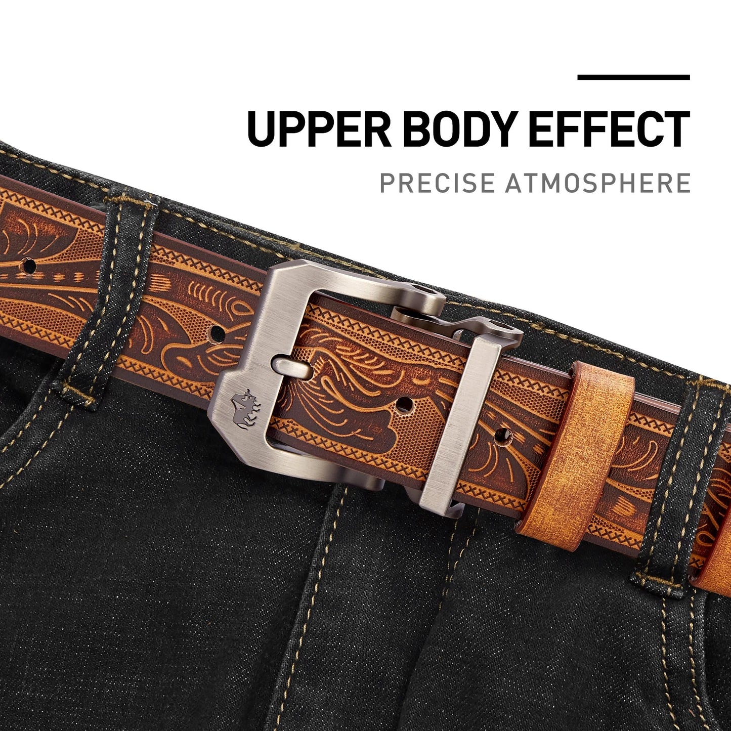 2024 Belts Without Buckle Two Layer Embossed Cowhide No Buckle Strap Pin Buckle Belt Body High Quality Male Belts Ideal Gifts