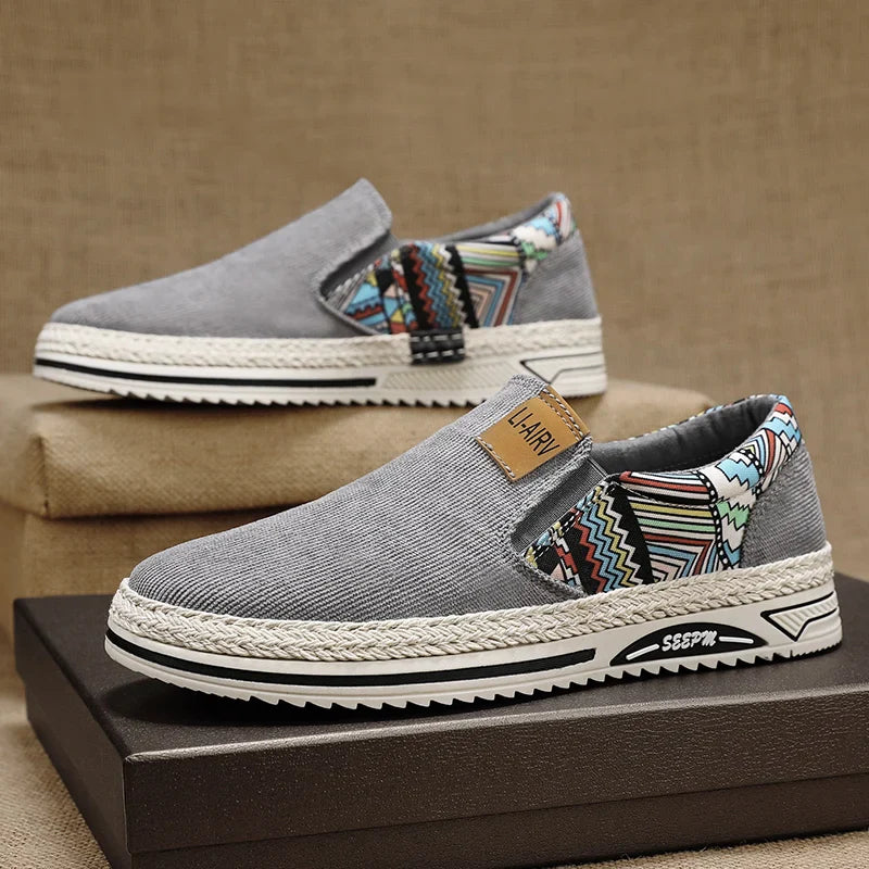 Casual Mens Cloth Shoes Spring Summer New Minority Nationality Style Versatile  Lazy Canvas Shoes Breathable Soft