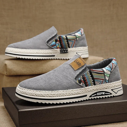 Casual Mens Cloth Shoes Spring Summer New Minority Nationality Style Versatile  Lazy Canvas Shoes Breathable Soft