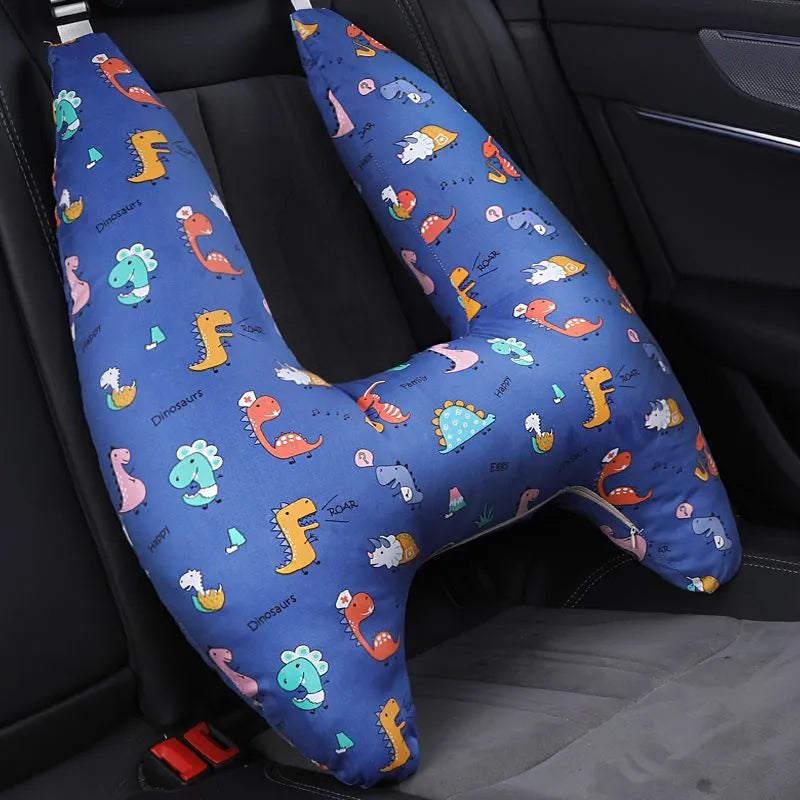 Cute Animal Pattern Kid Neck Head Support, U-Shape Children Travel Pillow Cushion for Car Seat, Safety Neck Pillow for Kids