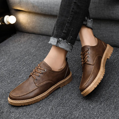 Men Leather Shoes Business Dress Shoes All-Match Casual Shoes Shock-Absorbing Footwear Wear-Resistant