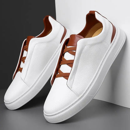 New Arrival Men's Casual Shoes Luxury Brand Sneakers Genuine Leather Male Skateboard Footwear Non-slip Running Tenis Masculino